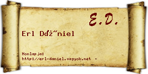 Erl Dániel névjegykártya