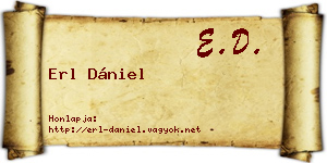 Erl Dániel névjegykártya